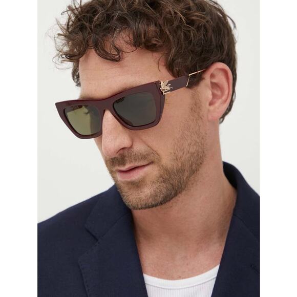New Etro ETRO0028/S 0LHFQT Plum Cat-Eye Sunglasses with Gold Detail Authentic main image 11